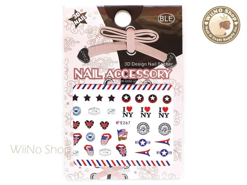 E267 I love NY Nail Sticker Nail Art - 1 pc