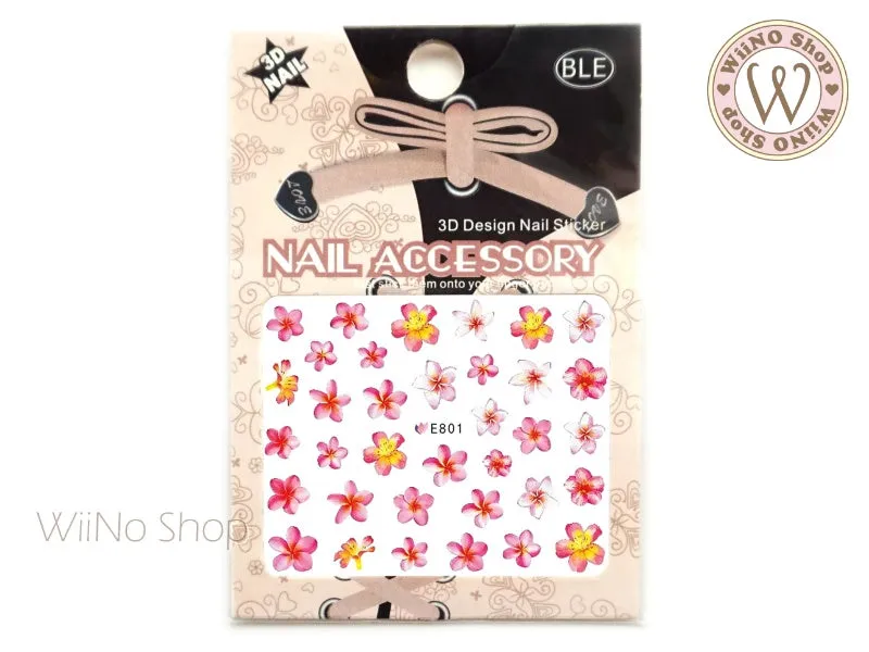 E801 Plumeria Adhesive Nail Art Sticker - 1 pc