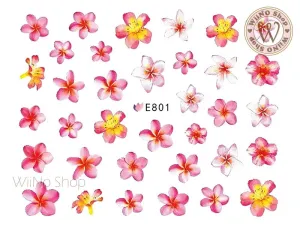 E801 Plumeria Adhesive Nail Art Sticker - 1 pc