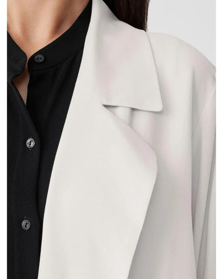 Eileen Fisher Silk Georgette Crepe Trench Coat