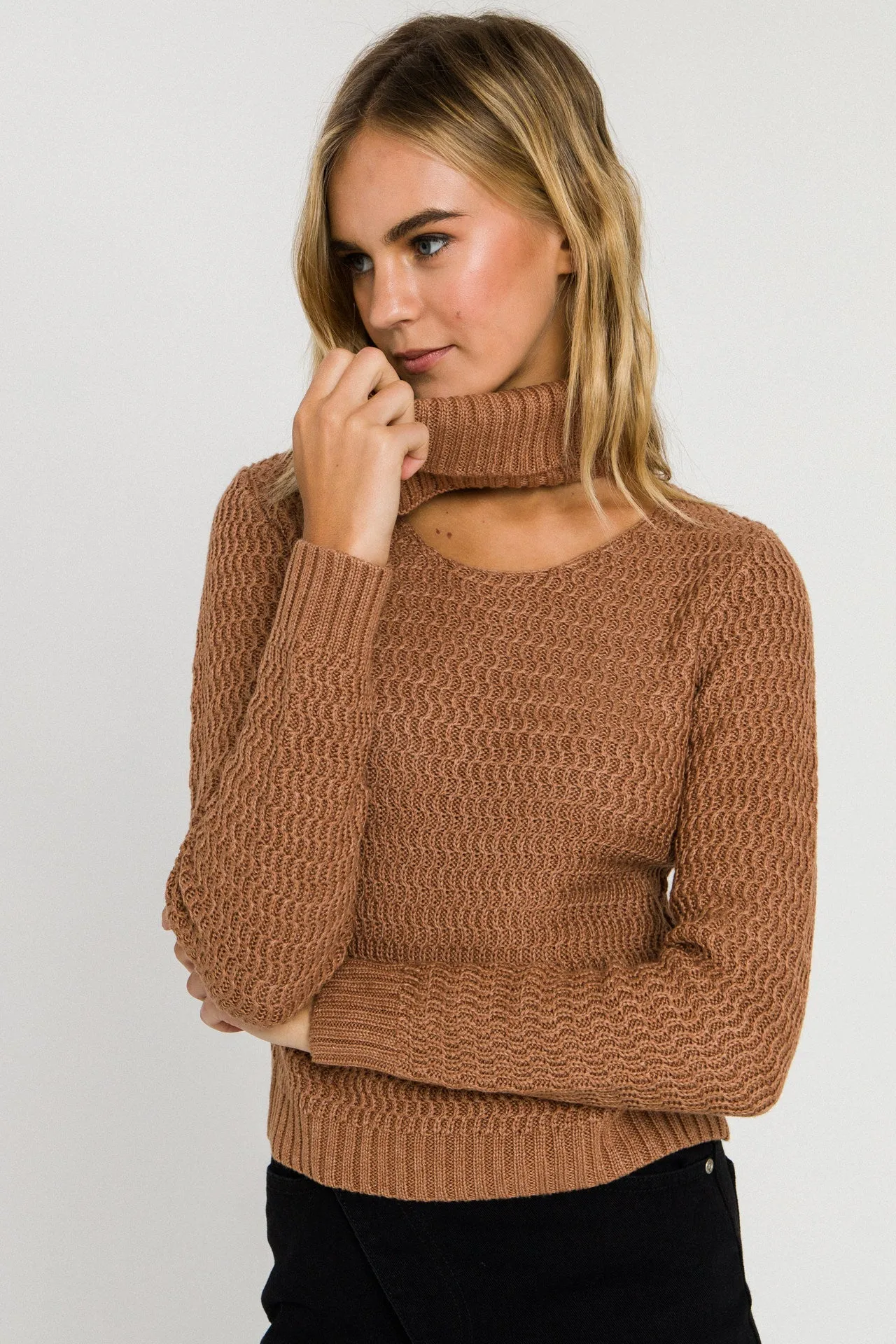 English Factory - Cut-Out Neck Sweater