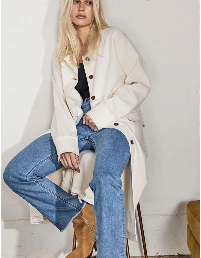 Eva Denim Trench Coat Ivory