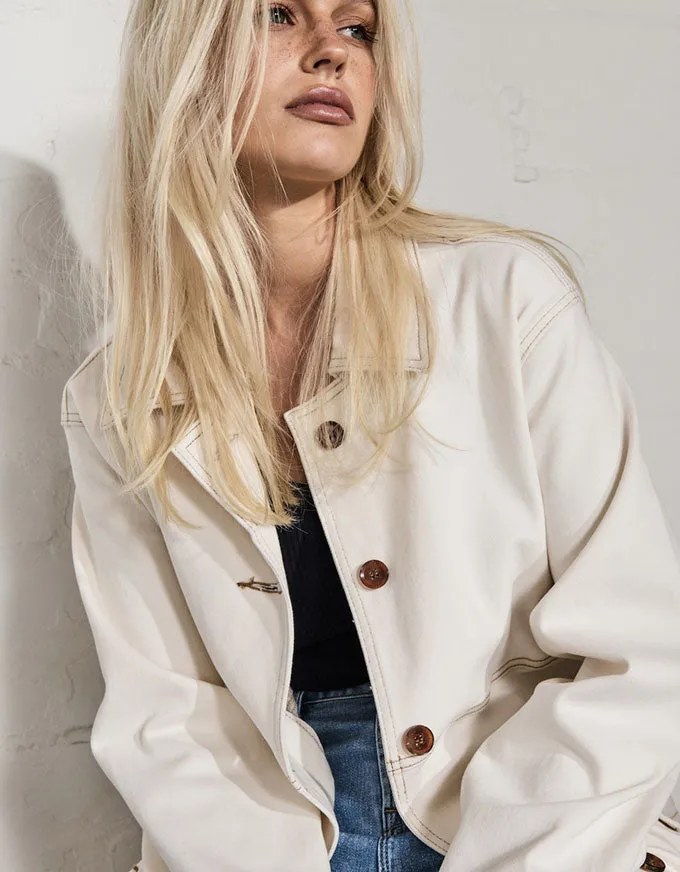 Eva Denim Trench Coat Ivory