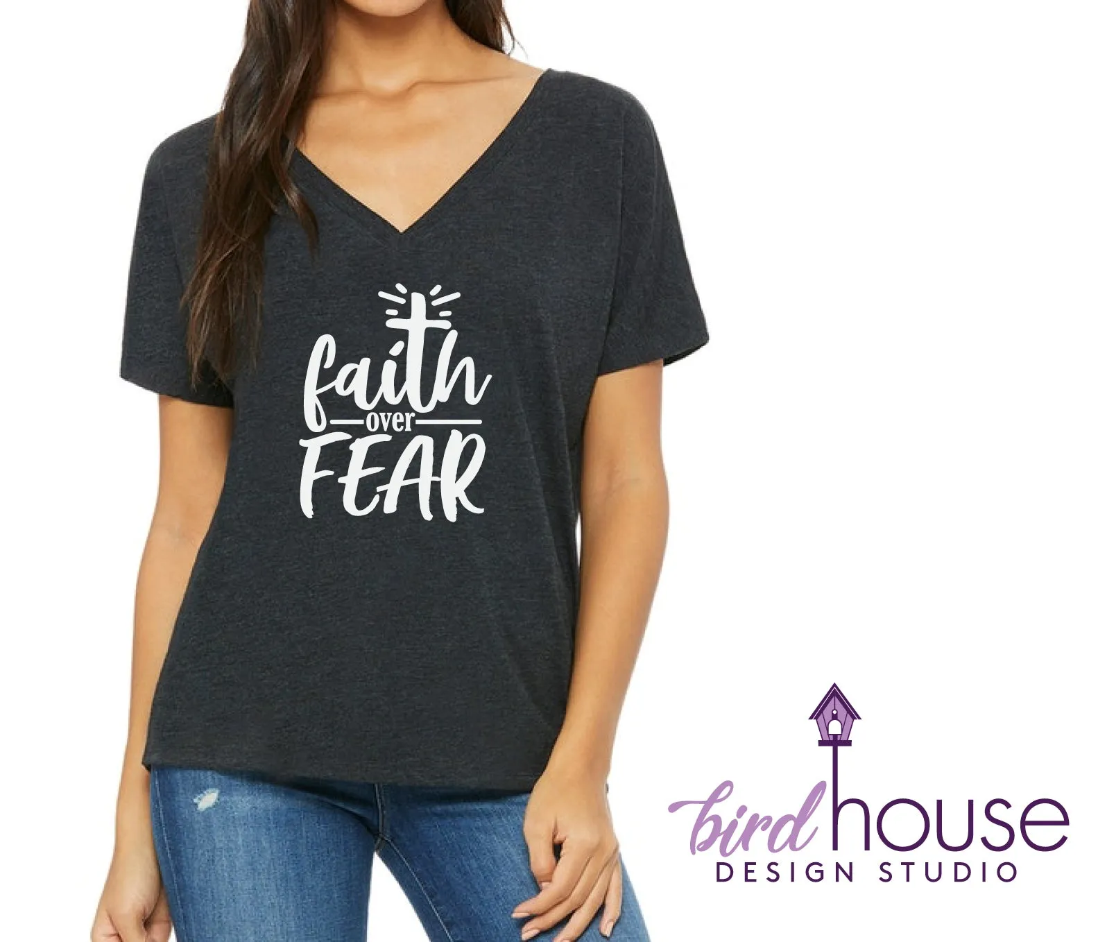 Faith over Fear, Cute Religious Shirt Custom Any Color