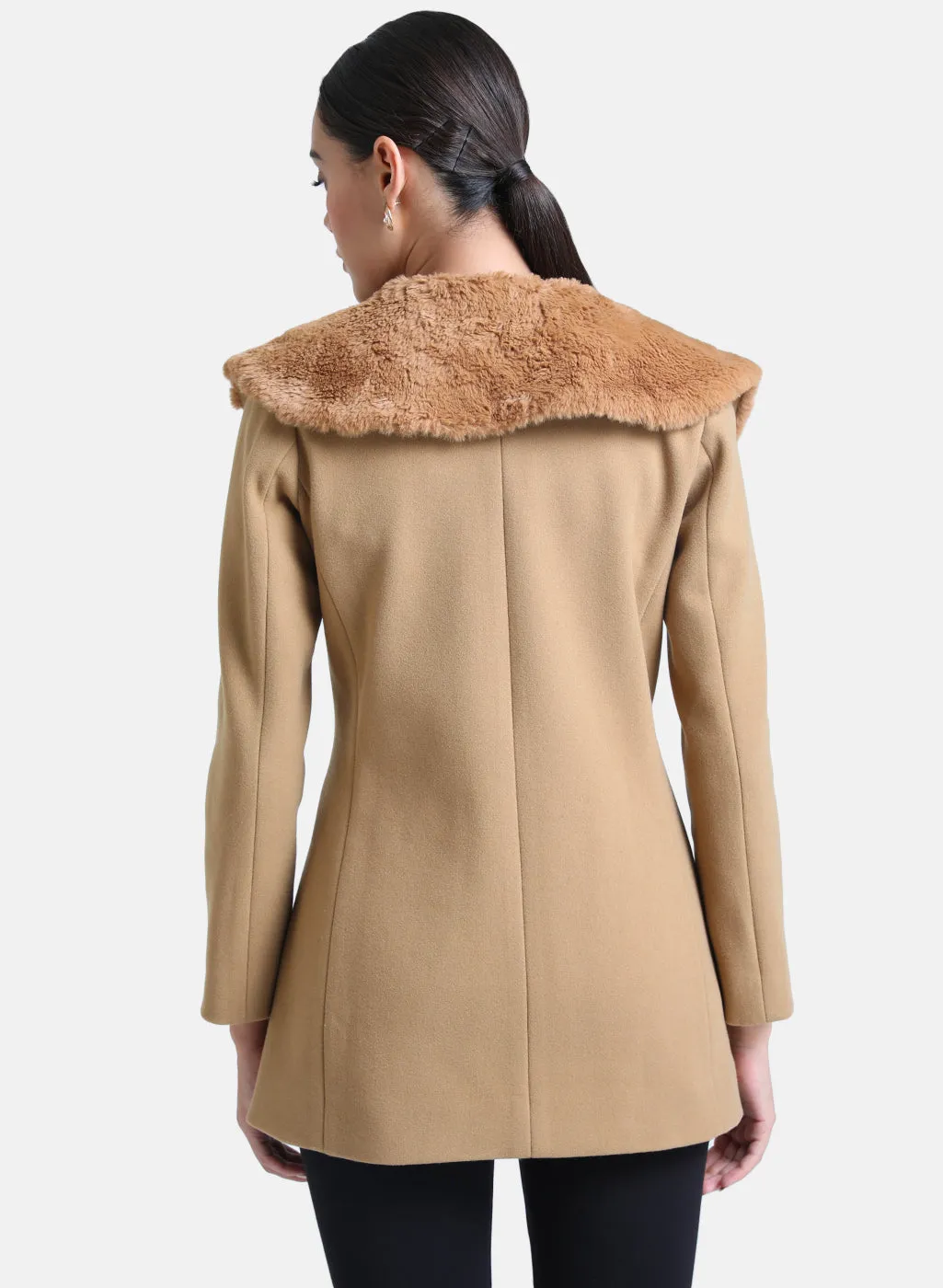 Faux Fur Collar Overcoat