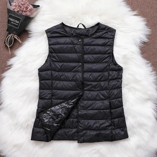 Fitaylor Ultra Light White Duck Down Vest Thin Coat