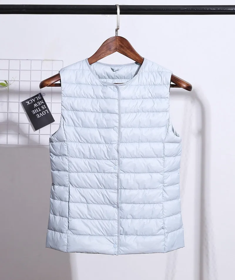 Fitaylor Ultra Light White Duck Down Vest Thin Coat