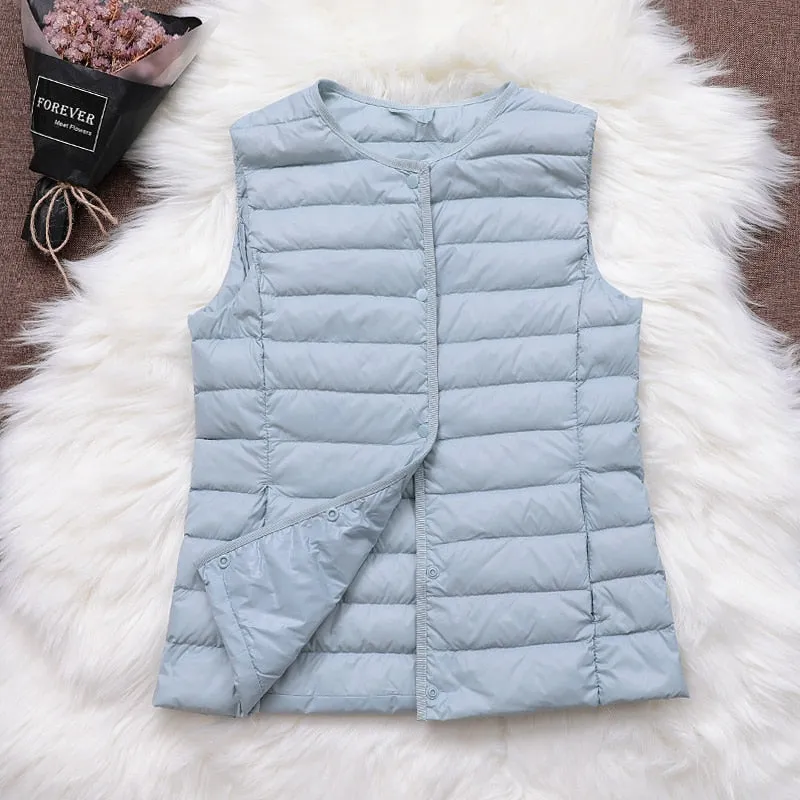 Fitaylor Ultra Light White Duck Down Vest Thin Coat