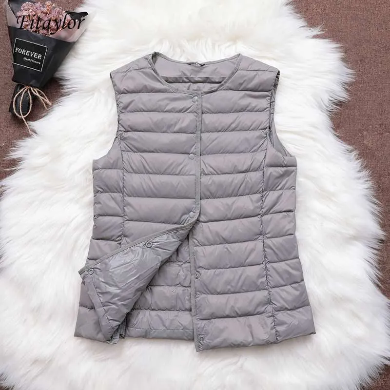 Fitaylor Ultra Light White Duck Down Vest Thin Coat