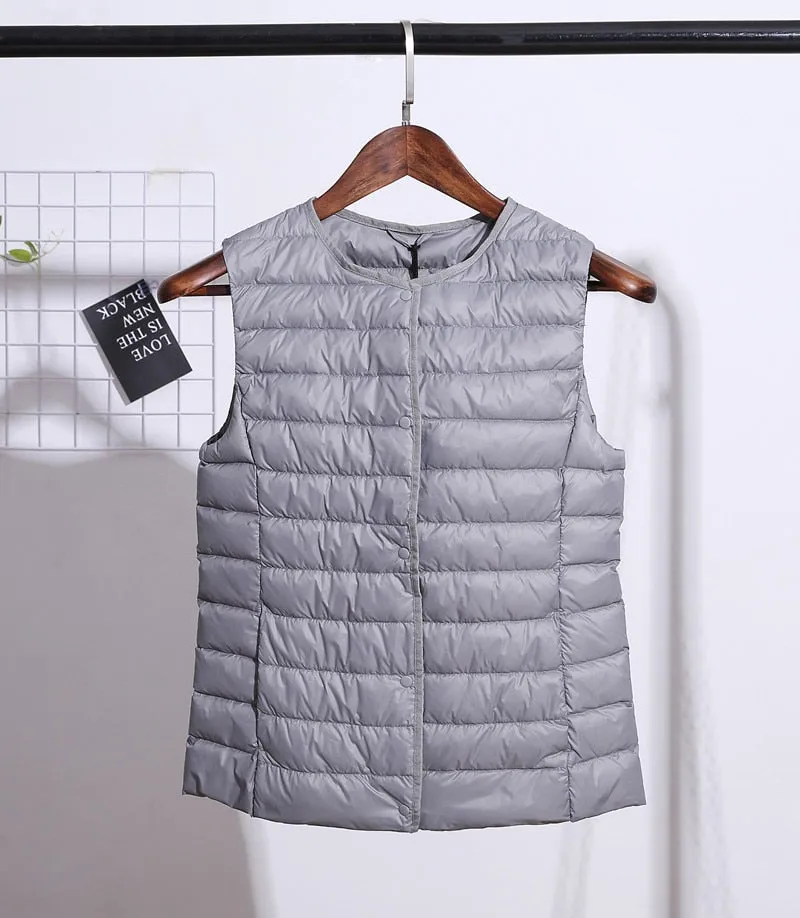 Fitaylor Ultra Light White Duck Down Vest Thin Coat