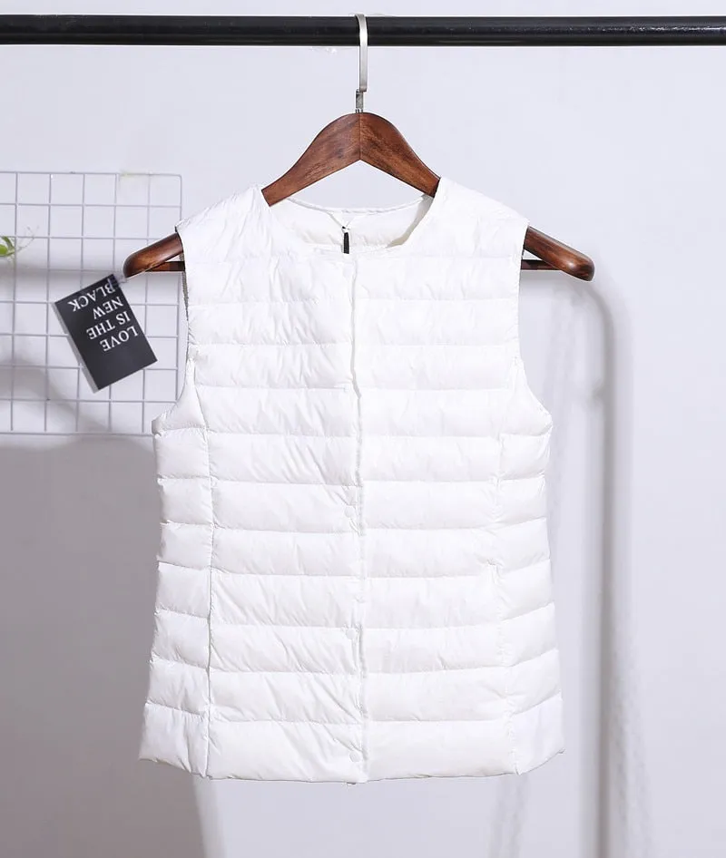 Fitaylor Ultra Light White Duck Down Vest Thin Coat