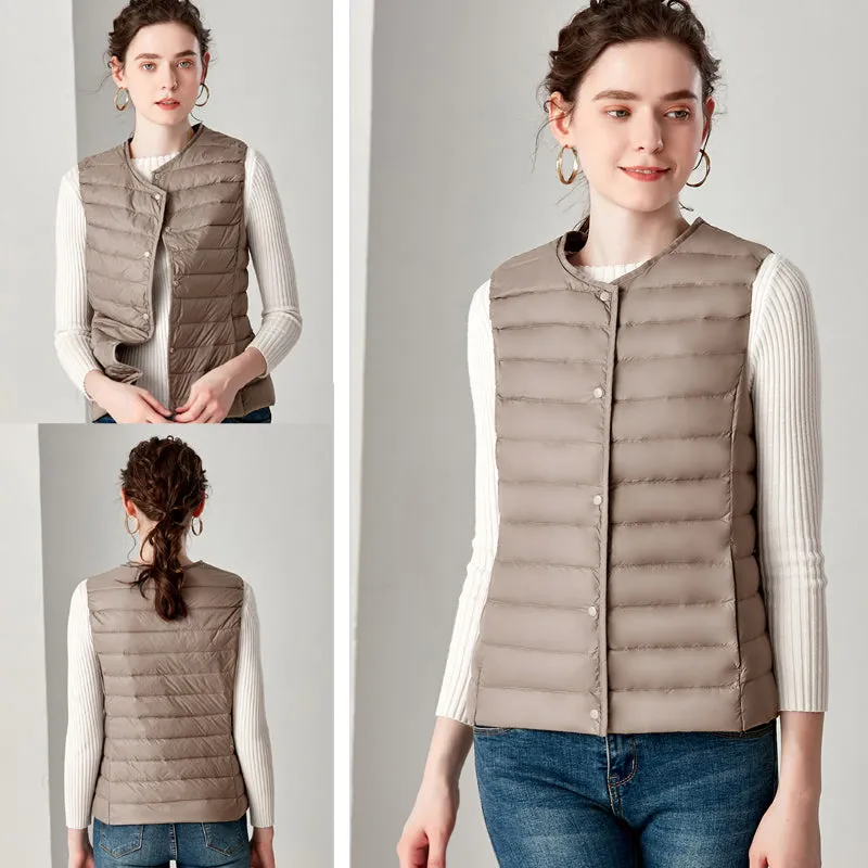 Fitaylor Ultra Light White Duck Down Vest Thin Coat