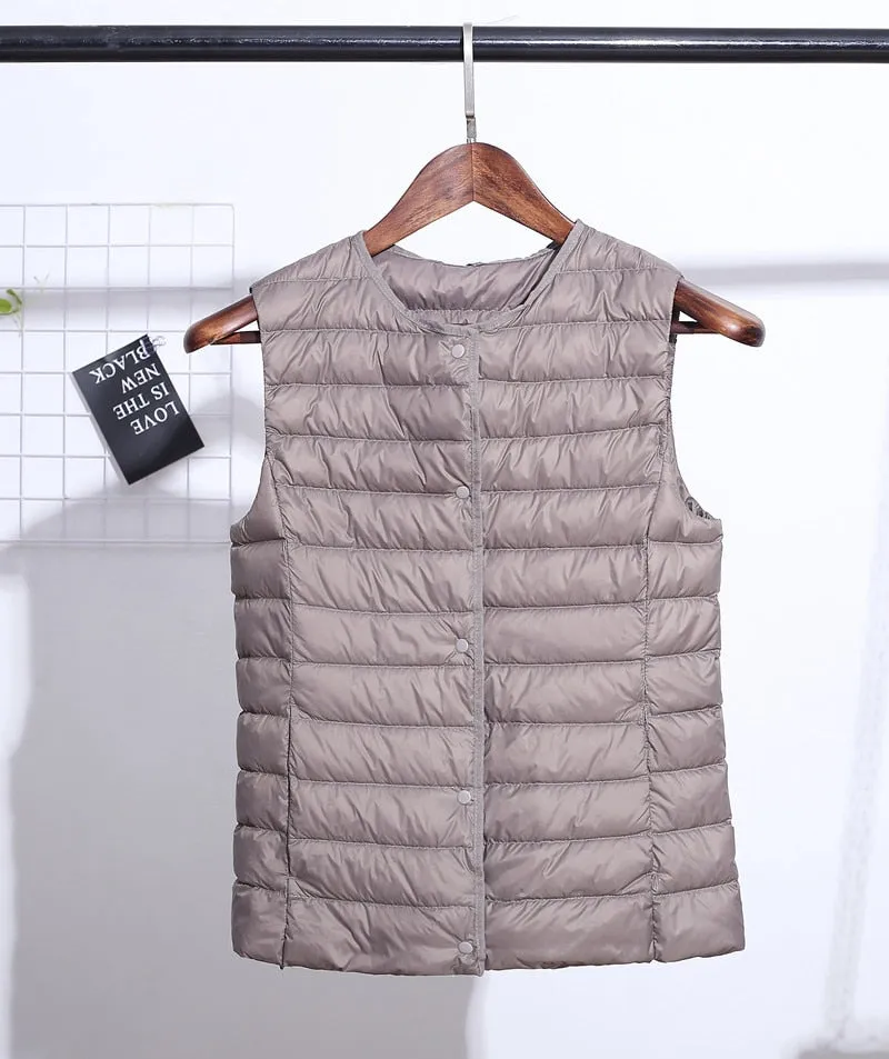 Fitaylor Ultra Light White Duck Down Vest Thin Coat