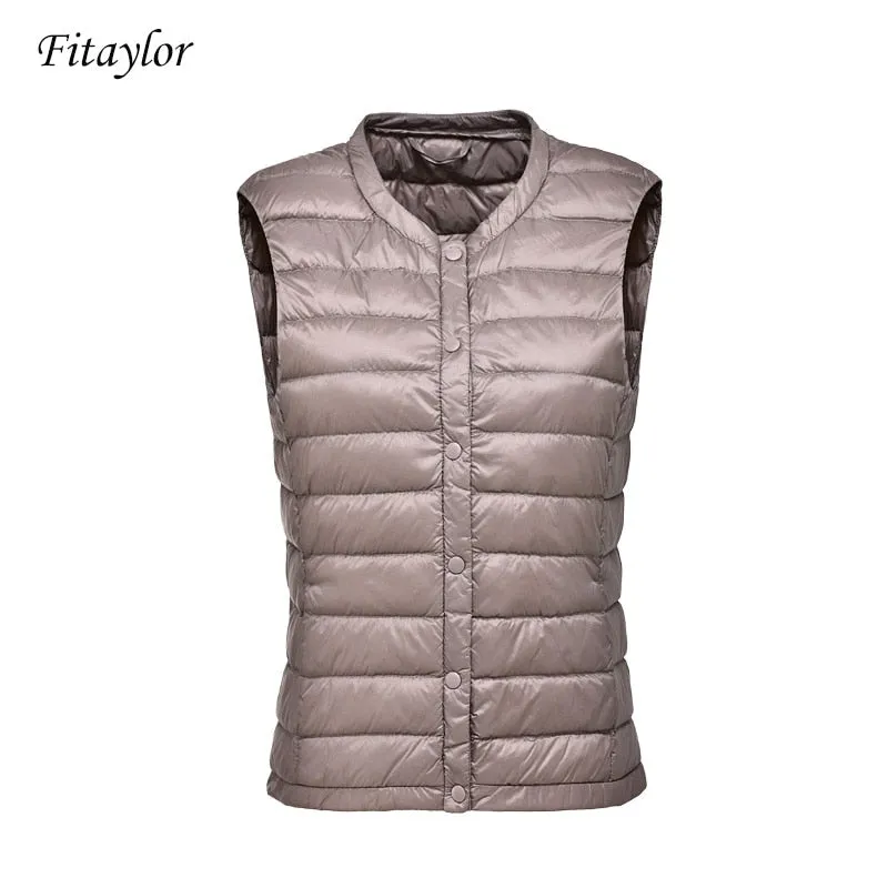 Fitaylor Ultra Light White Duck Down Vest Thin Coat