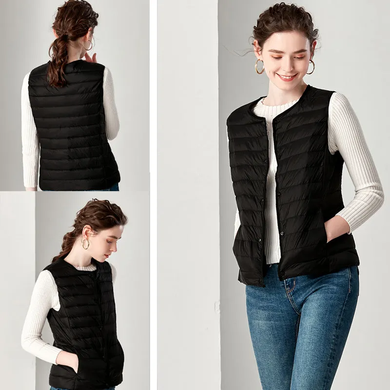 Fitaylor Ultra Light White Duck Down Vest Thin Coat