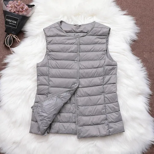 Fitaylor Ultra Light White Duck Down Vest Thin Coat