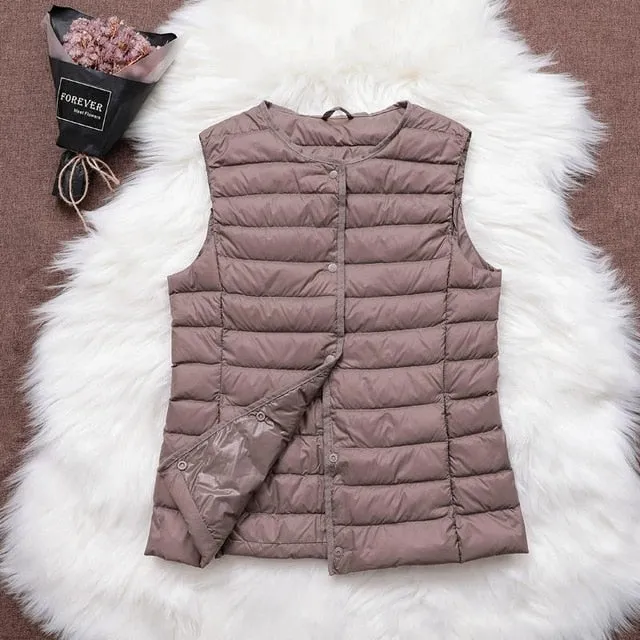 Fitaylor Ultra Light White Duck Down Vest Thin Coat