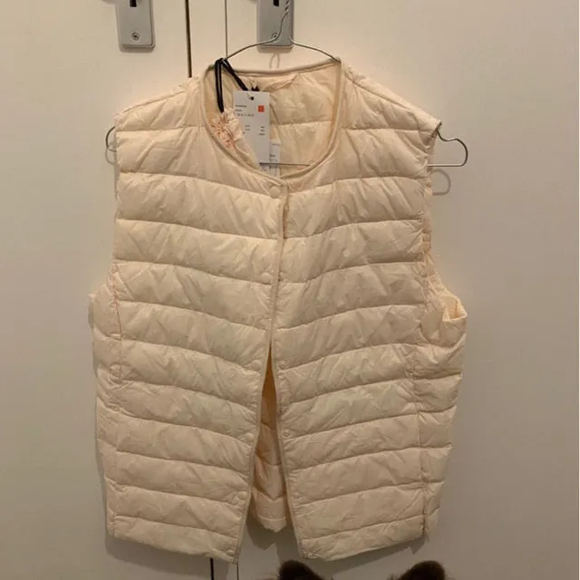 Fitaylor Ultra Light White Duck Down Vest Thin Coat