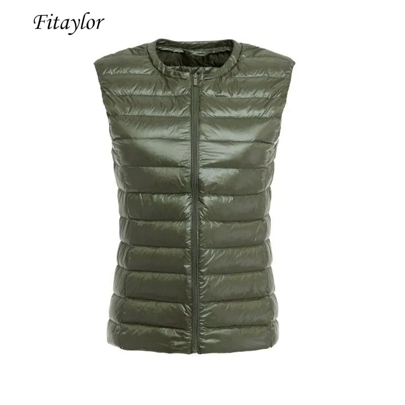 Fitaylor Ultra Light White Duck Down Vest Thin Coat