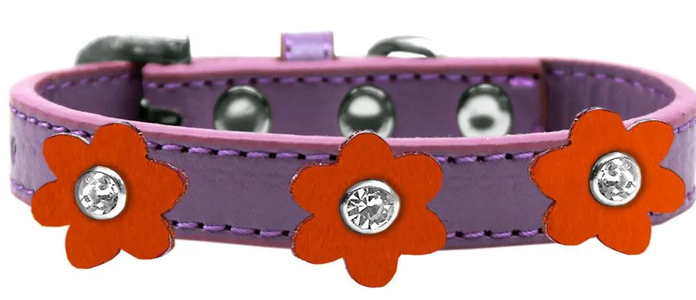 Flower Premium Collar Lavender With Orange Flowers Size 18