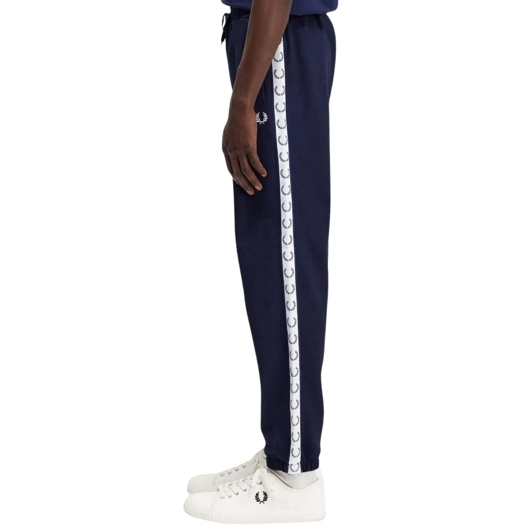 Fred Perry Branded Taped Hem Carbon Blue Sweatpants