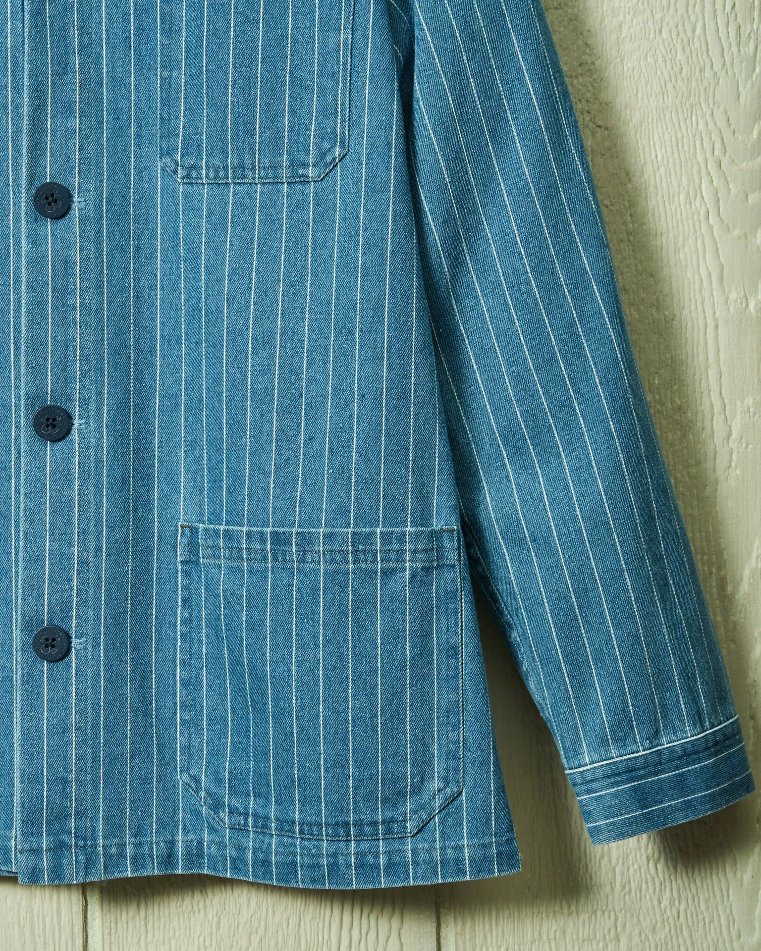 French Workman’s Jacket in Denim Pinstripe