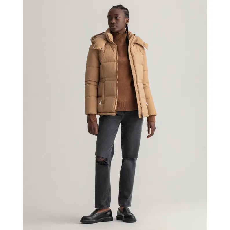 GANT Mid Length Down & Feather Coat - Warm Khaki 4700187