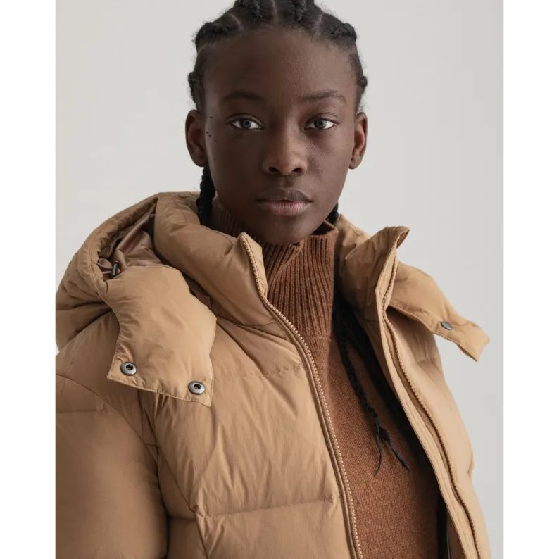 GANT Mid Length Down & Feather Coat - Warm Khaki 4700187