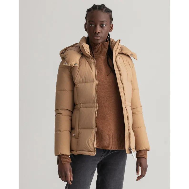 GANT Mid Length Down & Feather Coat - Warm Khaki 4700187