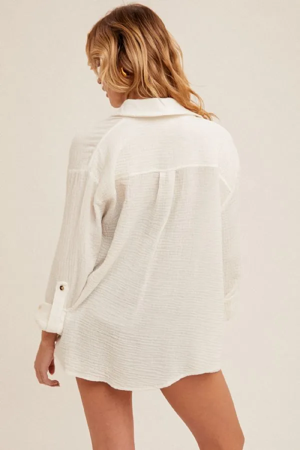 Gauze Button Down Shirt