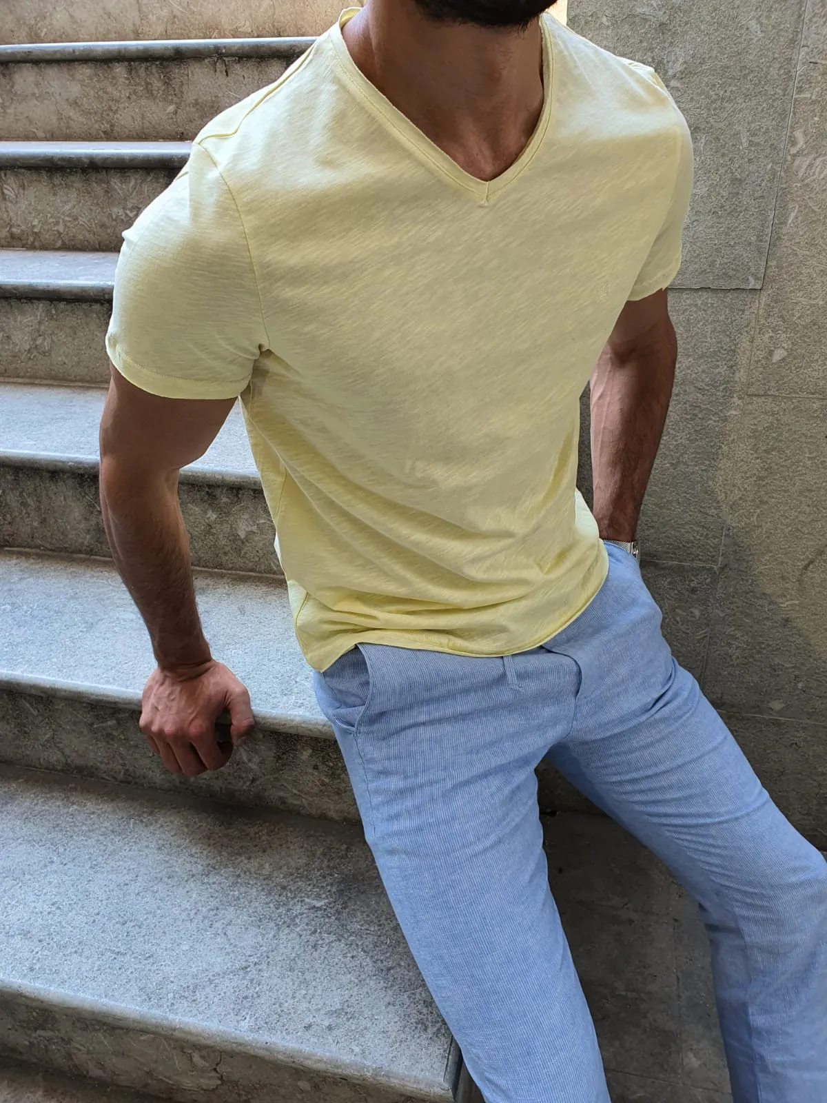 GentWith Sparks Yellow Slim Fit T-Shirt - GENT WITH