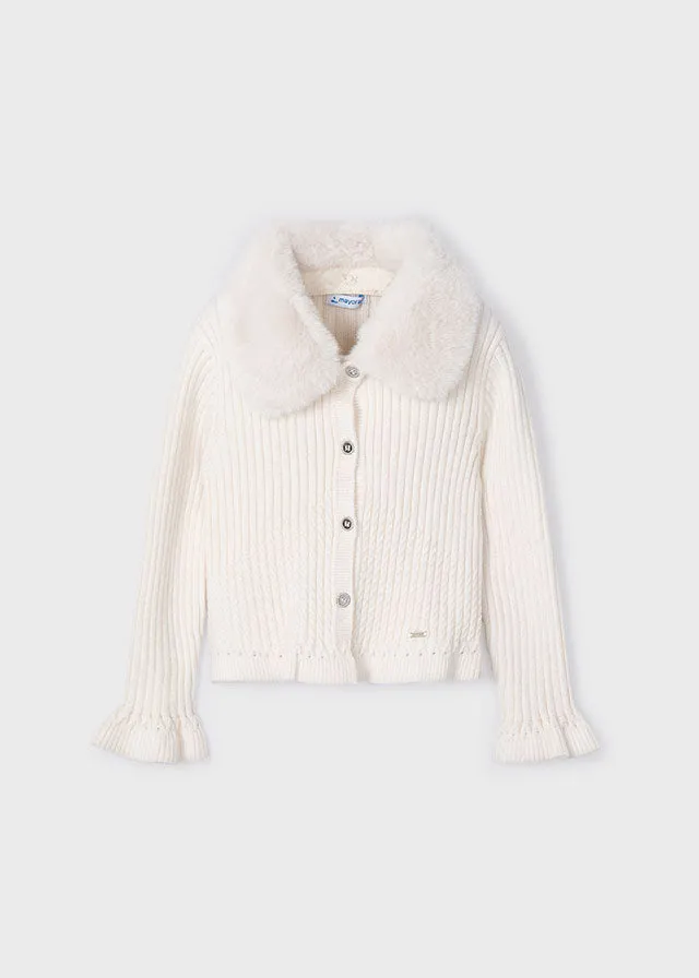 Girls Faux Fur Cardigan