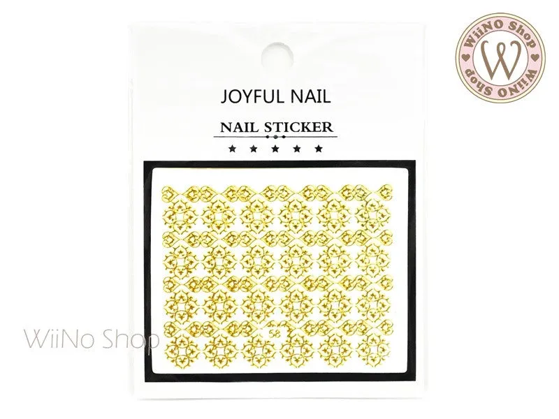 Gold Renaissance Pattern Adhesive Nail Art Sticker - 1 pc (J58)