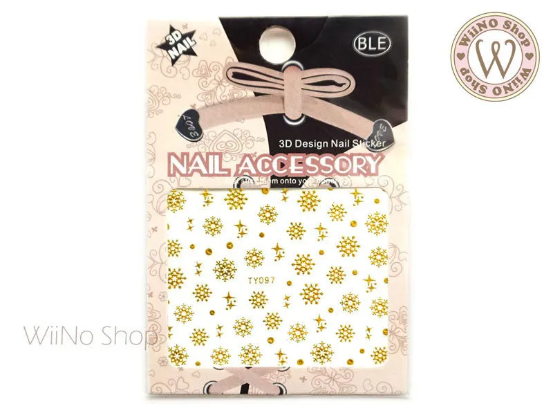 Gold Snowflake Nail Art Sticker - 1 pc (TY097G)