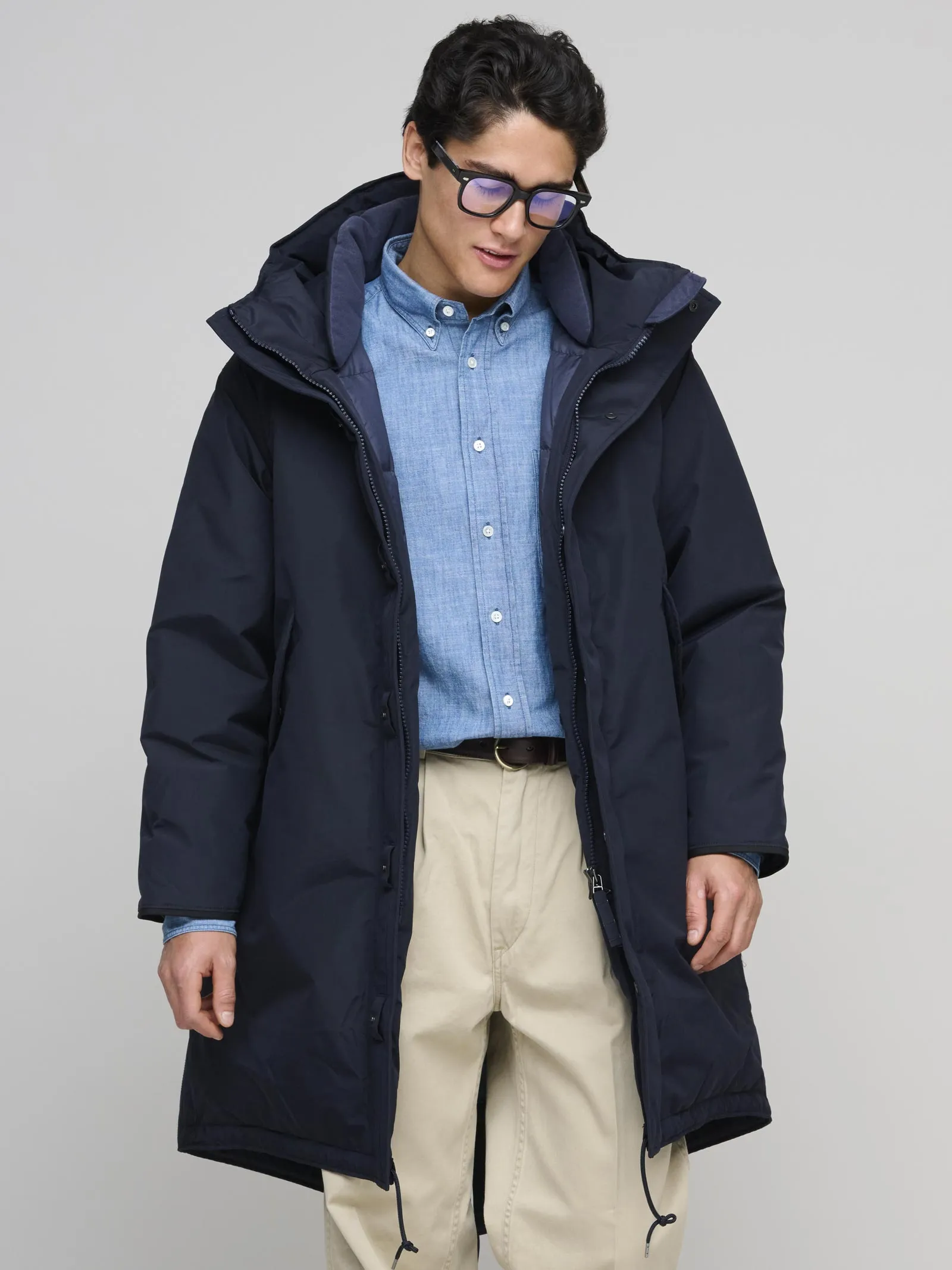 GORE-TEX® Long Down Coat, Navy