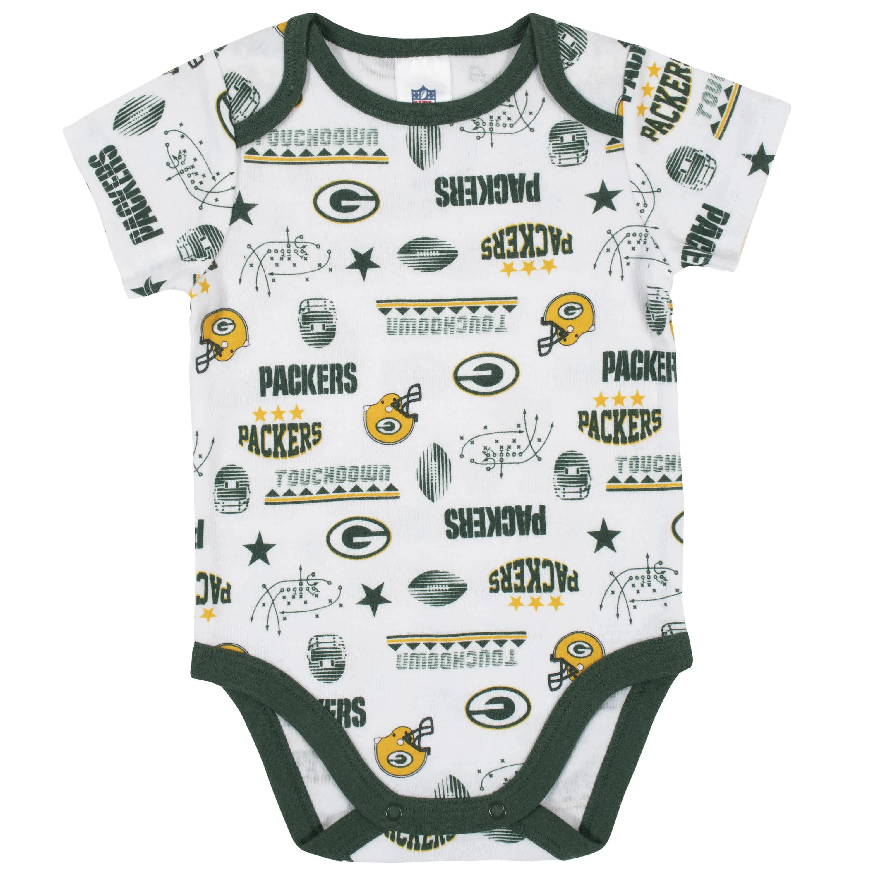 Green Bay Packers 3-Piece Baby Boys Bodysuit, Bib, and Cap Set