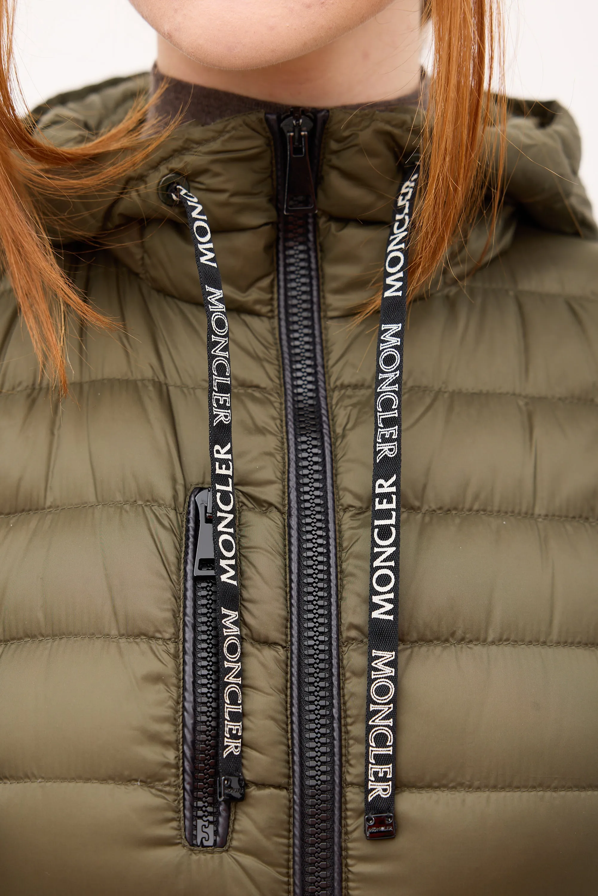 Green Down & Nylon Logo Suvette Puffer Coat