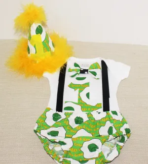 Green eggs and ham cake smash outfit with party hat, Green Eggs and Ham Birthday outfit, 1st 2nd 3rd  birthday, Boys cake smash outfit