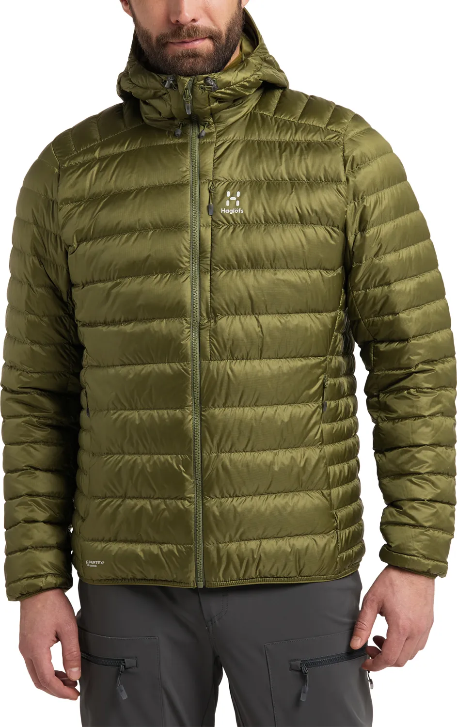 Haglöfs Men&#x27;s Roc Down Hood Olive Green | Buy Haglöfs Men&#x27;s Roc Down Hood Olive Green here | Outnorth