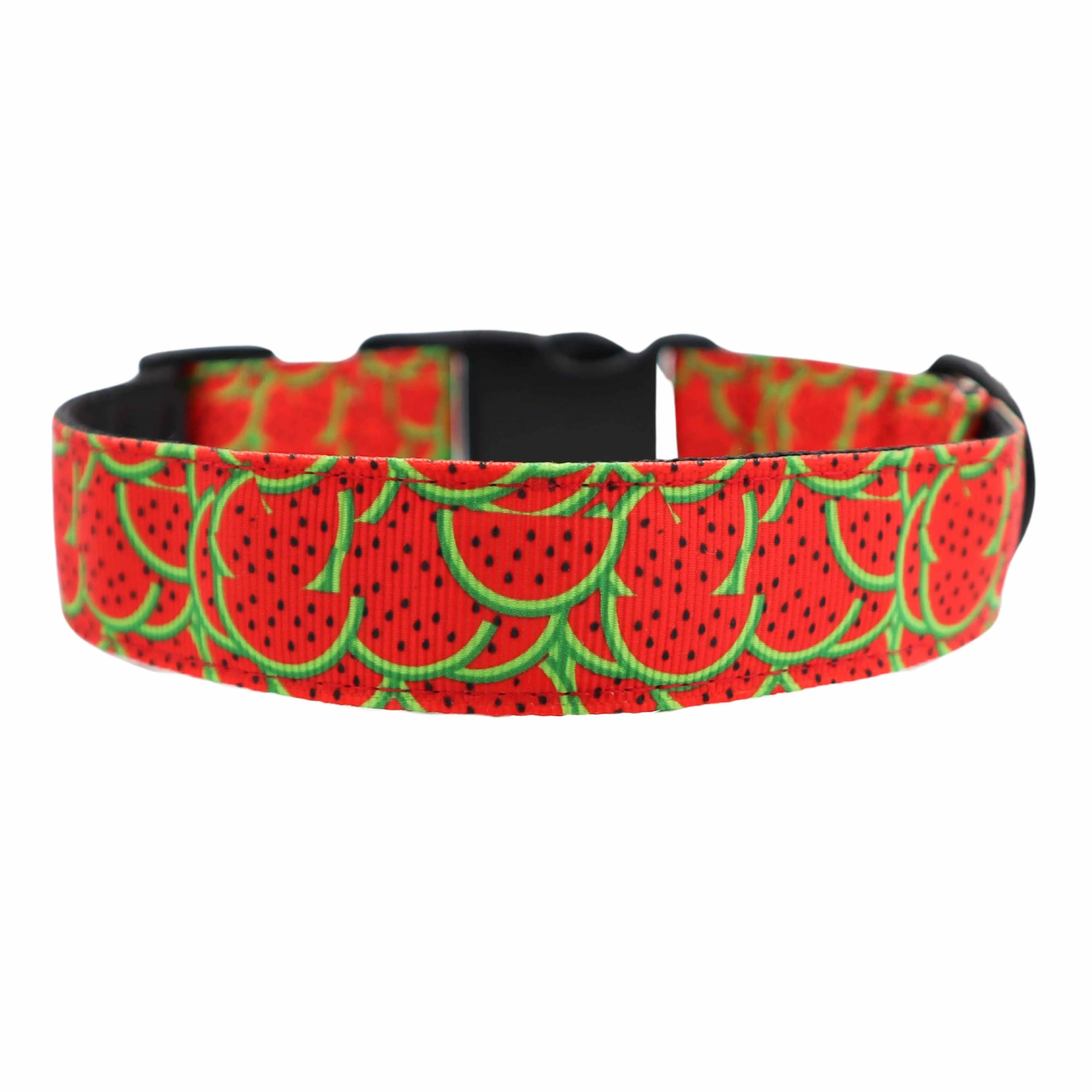 Handmade Dog Collar | Red Watermelon | Width: 15-20-25-30-40 mm