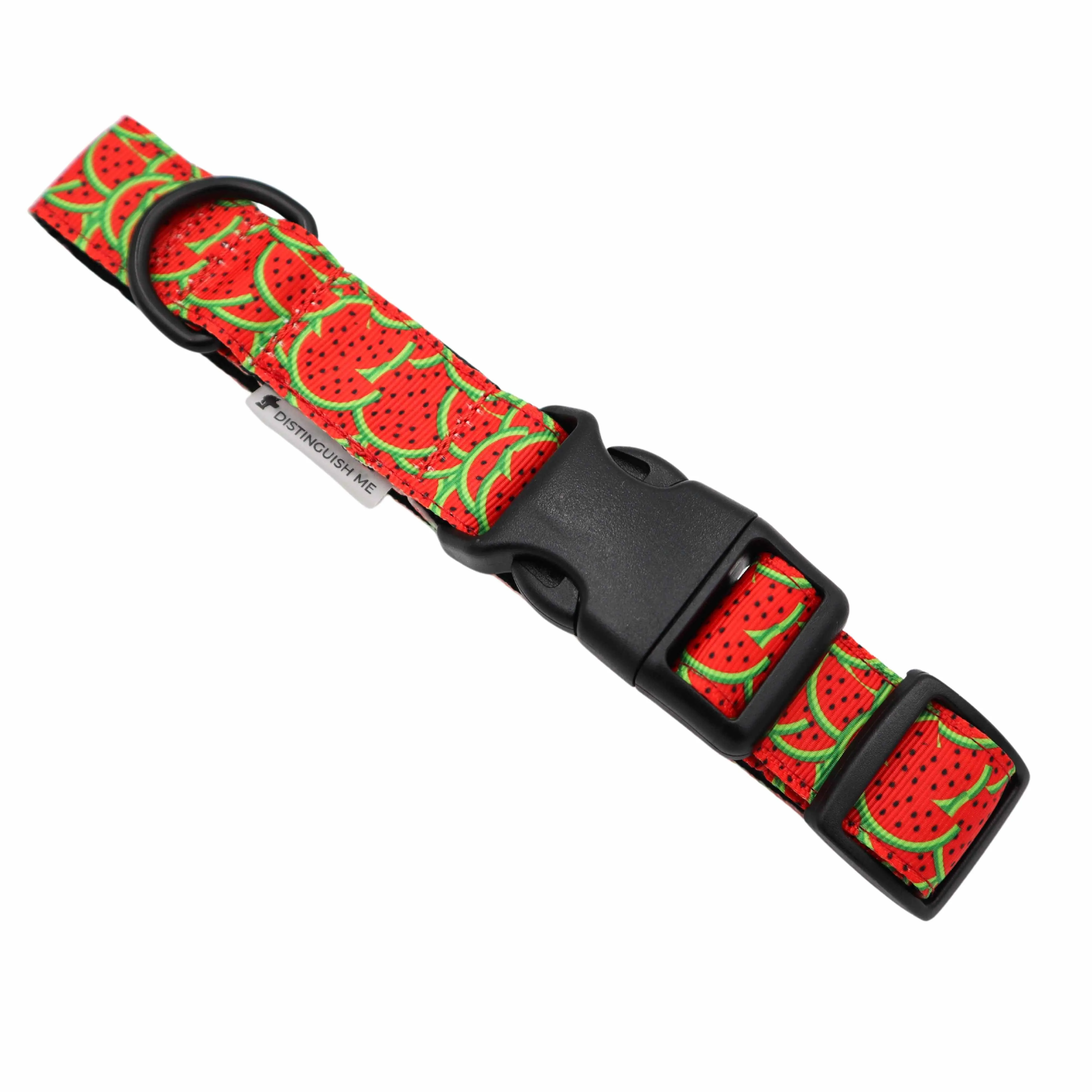 Handmade Dog Collar | Red Watermelon | Width: 15-20-25-30-40 mm