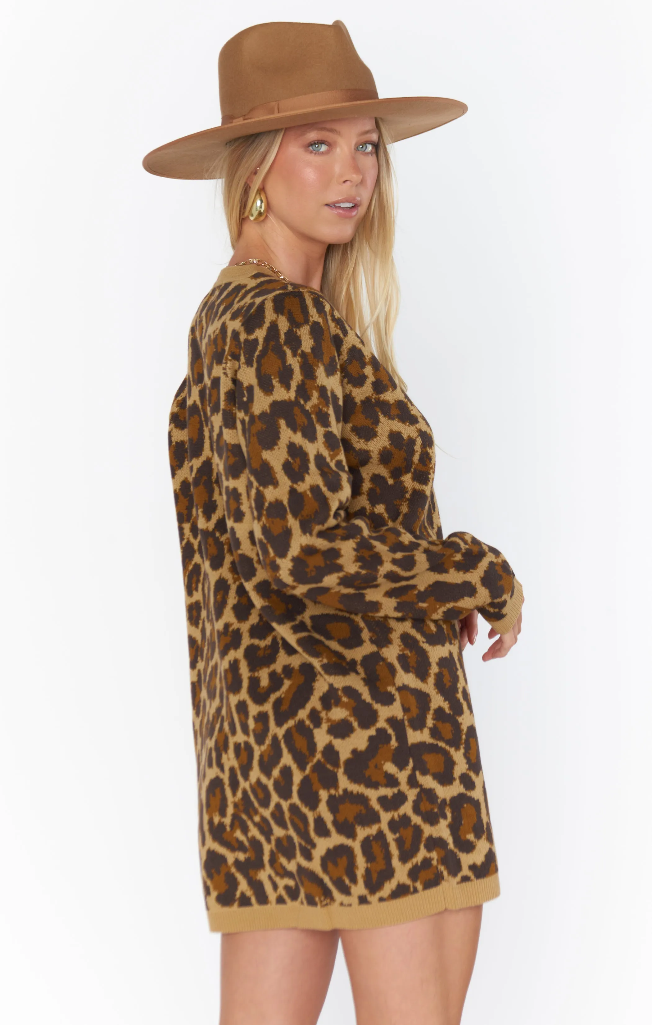 Hartford Sweater Dress ~ Leopard Knit