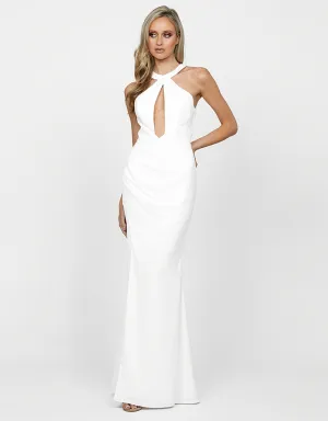 HARTLEY HALTER CUT OUT DRAPED MAXI BL58AD34L