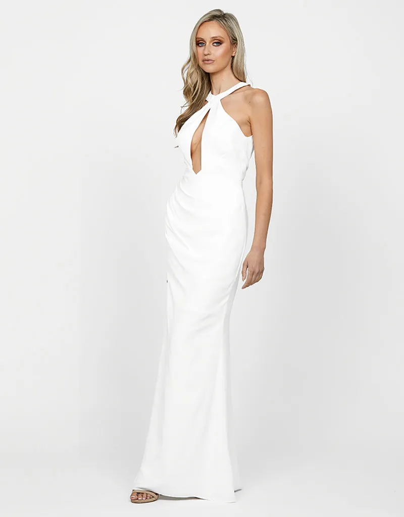 HARTLEY HALTER CUT OUT DRAPED MAXI BL58AD34L