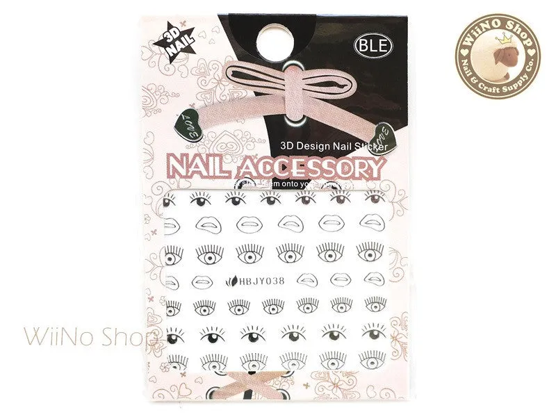 HBJY038 Silver Eyes Nail Sticker Nail Art - 1 pc