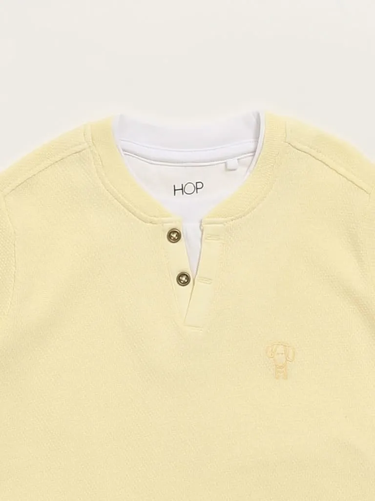 HOP Kids Yellow Henley T-Shirt