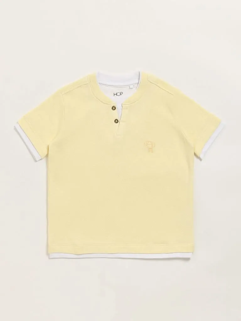 HOP Kids Yellow Henley T-Shirt