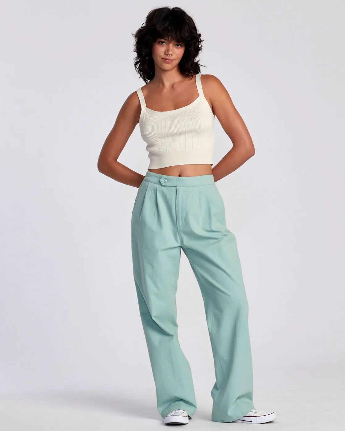 Hudson Wide Leg Pants - Green Haze