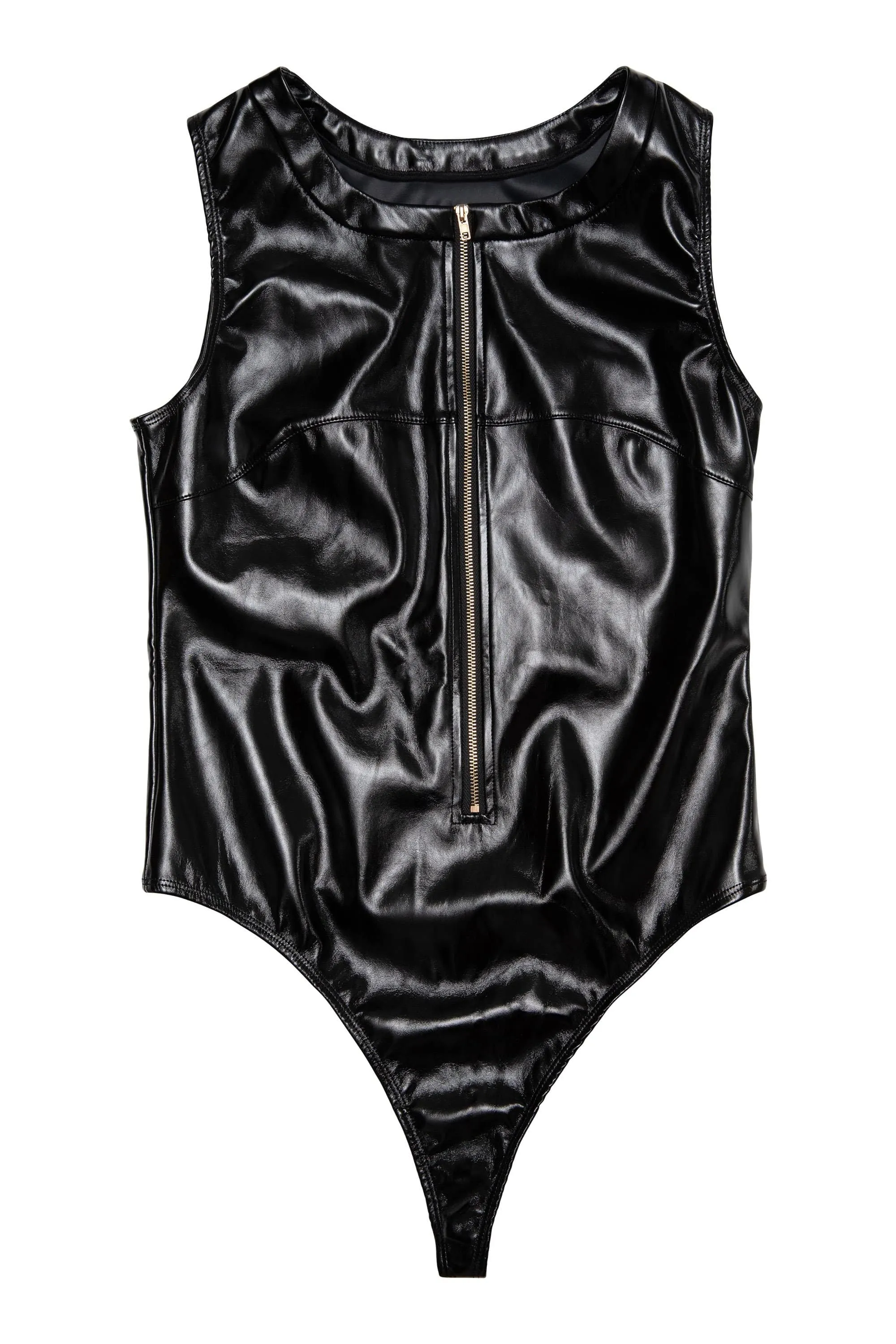 Hustler Maxine Black PVC Zip Front Body