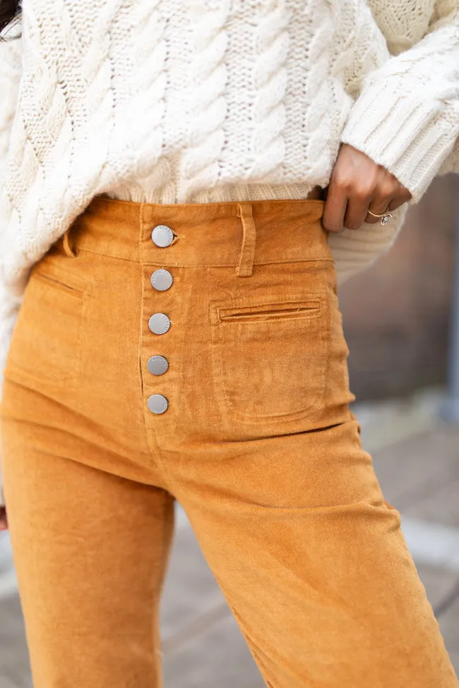 I Can't Forget Camel Button Fly Corduroy Pants FINAL SALE